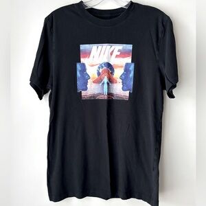 Nike Men's Black Tee with Vibrant Graphic Small